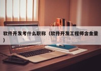 软件开发考什么职称（软件开发工程师含金量）